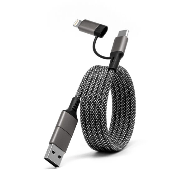 Magnetic USB-C Fast Charging Cable 60W Spiral Design Braided Custom Logo for iPhone Android Travel Durable Multi-Device​