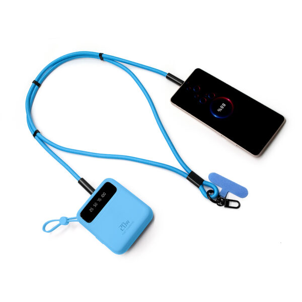 Braided Fast Charging Cable Adjustable Lanyard 46-75cm Dual-Port for iPhone Android 5 Colors Travel Office Gym​ - Image 2