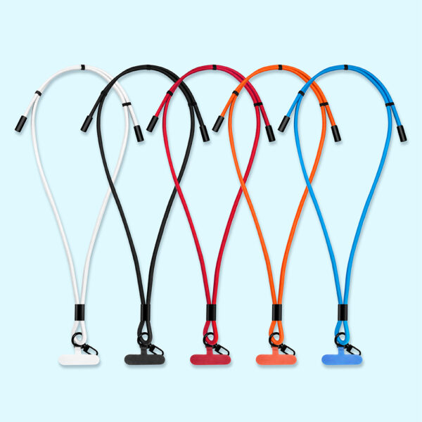 Braided Fast Charging Cable Adjustable Lanyard 46-75cm Dual-Port for iPhone Android 5 Colors Travel Office Gym​ - Image 3