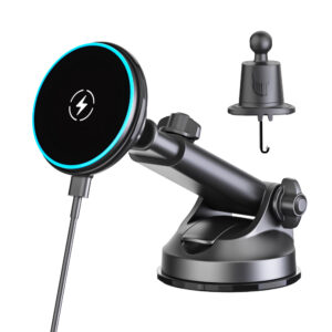3-in-1 Magnetic Car Phone Mount Wireless Charger 15W Fast Charging with MagSafe Hook Anti-Slip Design for iPhone Samsung Dashboard Windshield Air Vent​