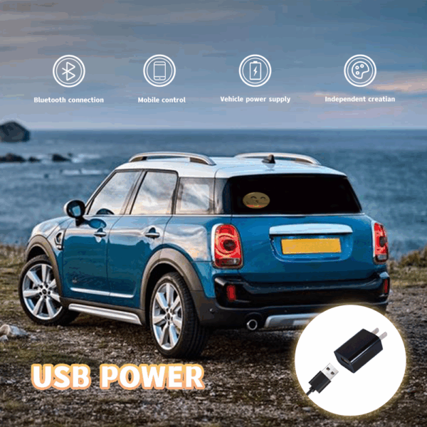 LED Car Display Bluetooth-Controlled Emoji & Safety Signs for All-Weather Vehicles​​ - Image 3