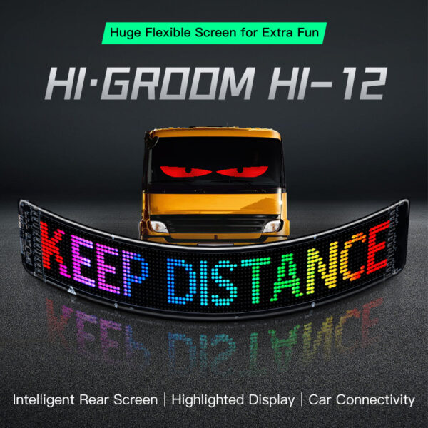 AutoGuard Flex LED Vehicle Display High-Brightness Waterproof Screen with Custom Safety Signs & Voice Control for Cars/SUVs/Trucks​ - Image 2