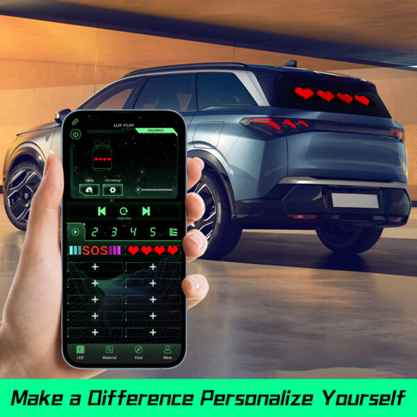 AutoGuard Flex LED Vehicle Display High-Brightness Waterproof Screen with Custom Safety Signs & Voice Control for Cars/SUVs/Trucks​ - Image 3