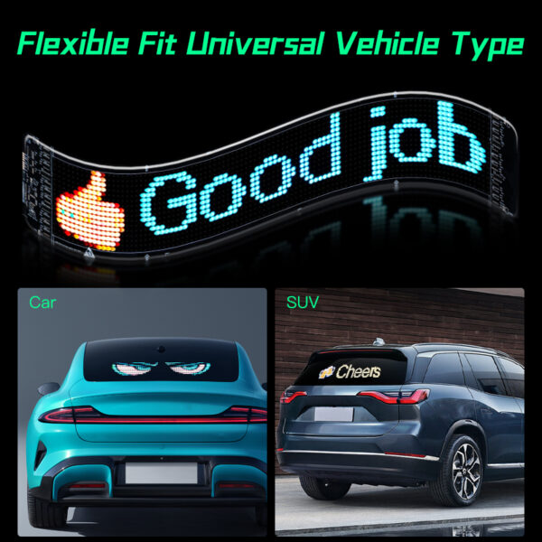 AutoGuard Flex LED Vehicle Display High-Brightness Waterproof Screen with Custom Safety Signs & Voice Control for Cars/SUVs/Trucks​ - Image 4