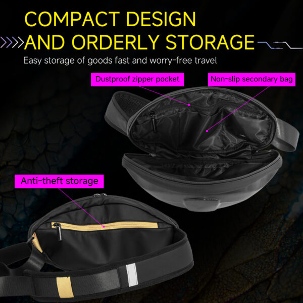 Black Mamba Smart Satchel LED Dynamic Screen Anti-Theft Bag with Waterproof ABS/PC Design & Bluetooth App Control​ - Image 4
