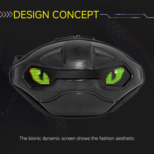 Black Mamba Smart Satchel LED Dynamic Screen Anti-Theft Bag with Waterproof ABS/PC Design & Bluetooth App Control​ - Image 6